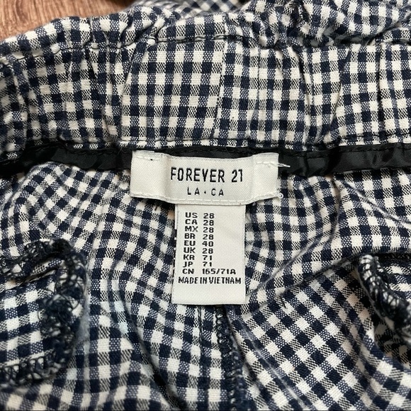 Forever 21 Gingham Print Paperbag Waist Pant - Picture 3 of 4